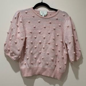 DEMYLEE x J.Crew puff-sleeve pom-pom sweater S
